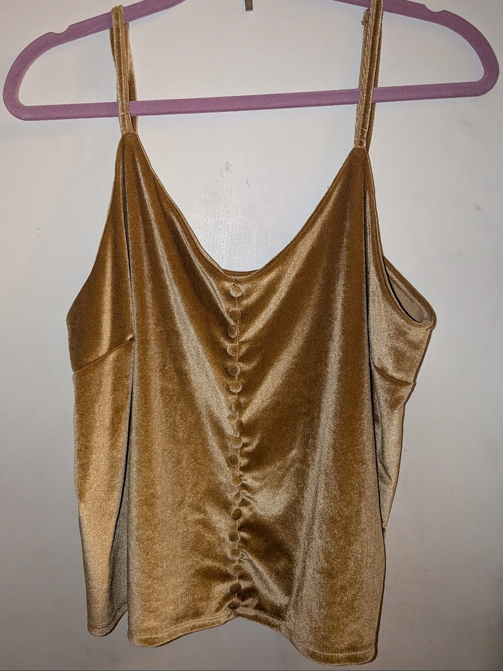 Velvet Satin Front Cami Top - Gold